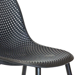 JardiLINE Chaise en aluminium et assise en résine Malte (Lot de 2) noir.