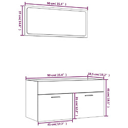 vidaXL Ensemble de meubles de salle de bain 2 pcs Sonoma gris pas cher