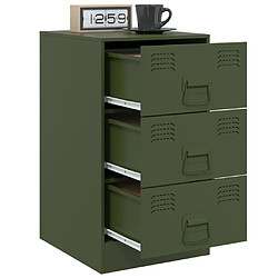 Avis vidaXL Tables de chevet 2 pcs vert olive 34,5x39x62 cm acier