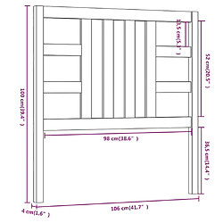 vidaXL Tête de lit 106x4x100 cm Bois massif de pin pas cher