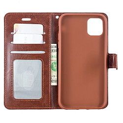 Avis Wewoo Coque Étui en cuir à rabat pour porte-cartes et porte-cartes portefeuille et cadre photo iPhone 11 brun