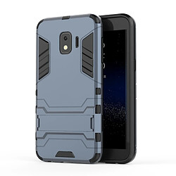 Wewoo Coque antichoc PC + TPU pour Galaxy J2 Core, avec support (Bleu marine)