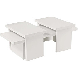 Hanah Home Table basse en aggloméré 110 x 45 x 41,4 cm Sanctuary blanc.