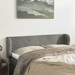 Maison Chic Tête de lit scandinave avec oreilles,meuble de chambre Gris clair 147x23x78/88 cm Velours -MN22144