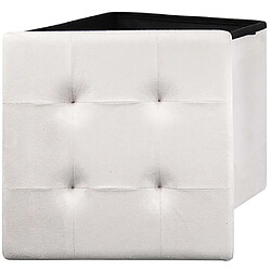 Avis The Home Deco Factory Pouf coffre pliable en suédine assise capitonnée Beige.