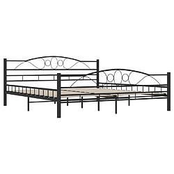 Avis vidaXL Cadre de lit sans matelas noir acier 180x200 cm