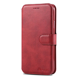 Wewoo Housse Coque Pour iPhone XR AZNS Texture du mollet Etui en cuir avec rabat horizontal magnétique PU supportfentes cartes et cadre photo Rouge