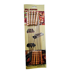 12x Brochettes de barbecue Manche Boisé Kabob BBQ Gril Camping Ustensiles pour barbecue