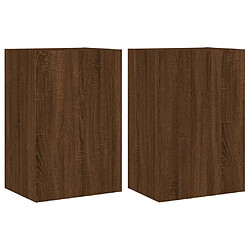 vidaXL Meubles TV muraux 2 pcs chêne marron 40,5x30x60 cm