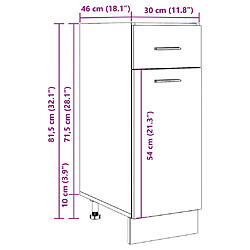 vidaXL Armoire de plancher à tiroir Gris béton 30x46x81,5 cm Aggloméré pas cher