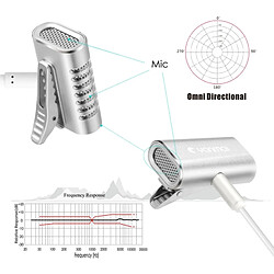 Wewoo Enregistrement Clip-on Reversi Mic Lavalier Double microphone à condensateur omnidirectionnel, Compatible avec PC / pour iPad / Android & autres, diffusion en direct, Show, KTV, etc. Argent pas cher