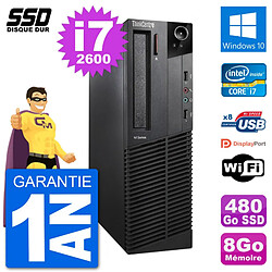 PC Lenovo ThinkCentre M92p SFF Intel i7-2600 RAM 8Go SSD 480Go Windows 10 Wifi - Occasion