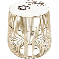 Karedesign Table d'appoint Beam dorée marbre blanc 32cm Kare Design