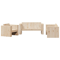 vidaXL Salon de jardin 2 pcs bois de pin massif