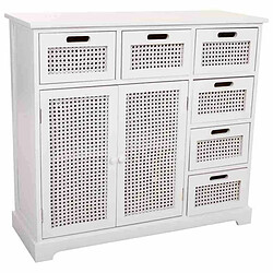 Buffet Alexandra House Living Blanc Bois de paulownia Bois MDF 33 x 78 x 86 cm