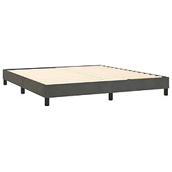 Acheter Maison Chic Lit Adulte - Lit simple Lit à sommier tapissier et matelas moelleux - Meuble de Chambre - Gris foncé 180x200cm Velours -MN80345