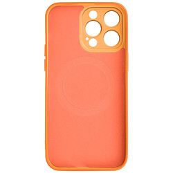 Avizar Coque Magsafe pour iPhone 15 Pro Max Silicone Soft-touch Mag Cover Orange