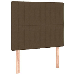 Maison Chic Lot de 2 Têtes de lit design pour chambre - Décoration de lit Marron Foncé 100x5x78/88 cm Tissu -MN10554