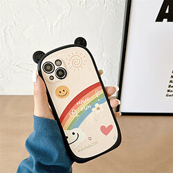 GUPBOO Étui pour iPhone11ProMax Arc-en-ciel nuage Smiley dessin animé étui pour téléphone portable femme