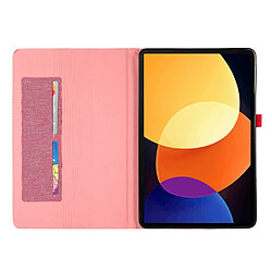 Etui en PU avec support et porte-cartes pour votre Xiaomi Pad 5 Pro 12.4 (2022) - rose