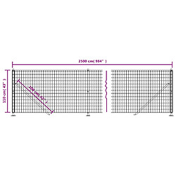 vidaXL Clôture en treillis métallique avec bride - Vert - 1,1x25 m pas cher