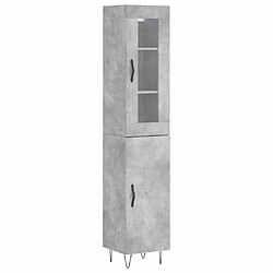 vidaXL Buffet haut Gris béton 34,5x34x180 cm Bois d'ingénierie