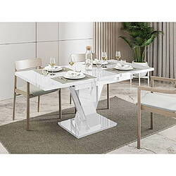 Bestmobilier Xandriel - table à manger extensible - blanc - 4 à 6 personnes