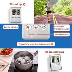 Universal Minuteur de cuisine, minuteur de cuisson numérique, compte à rebours électronique magnétique avec alarme, adapté à la classe, aux devoirs et à la remise en forme