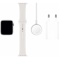 Avis Apple Watch Serie 5 GPS, Boîtier 40mm Aluminium Argent et bracelet sportif blanc · Reconditionné