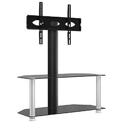 vidaXL Meuble TV d'angle 2 niveaux pour 32-70 pouces noir argenté