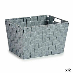 Kipit Panier à linge Gris Tissu 10 L 25 x 20,5 x 35 cm (12 Unités)