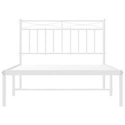 Maison Chic Lit adulte - Cadre de lit métal avec tête de lit pour chambre blanc 107x203 cm -MN32386 pas cher