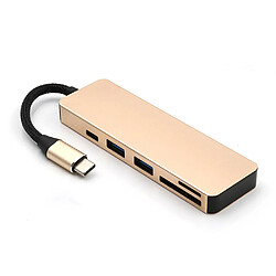 Adaptateur multi-port 5-en-1 USB C Hub avec 1 port USB 3.1 et 2 ports USB 3.0 Lecteur de carte SD TF pour appareils de type C1392