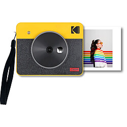 KODAK Mini Shot Combo 2 Retro C210R - Appareil Photo 7,6x7,6 cm Instantané - 8 incluses - LCD 1,7 pouce - Bluetooth - Jaune & Noir - Jaune