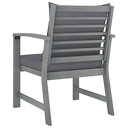 Avis vidaXL Chaises de jardin lot de 2 avec coussins gris foncé Bois acacia