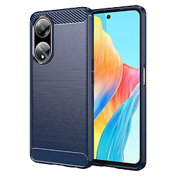 Htdmobiles Coque pour Oppo A98 5G - housse etui silicone gel carbone + verre trempe - BLEU FONCE