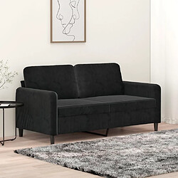 Maison Chic Canapé à 2 places,Sofa de Salon,Canapé droit Noir 140 cm Velours -GKD571110