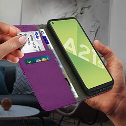 Avizar Housse Samsung Galaxy A21s Étui Folio Porte-carte Fonction Support Vidéo Violet pas cher