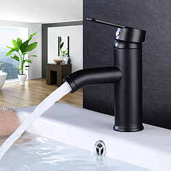 Universal Robinet de lavabo de salle de bains noir à poignée unique mélangeur chaud et froid joints d'évier robinet de cuisine d'eau noir | robinet de bassin