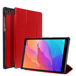 Avizar Étui Huawei MatePad T8 Support Vidéo Design Fin Rouge