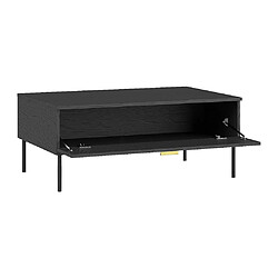 Avis Vente-Unique Table basse avec 1 porte - Noir et doré - NATANIEL