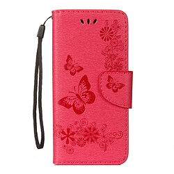 Wewoo Housse Étui rouge pour Samsung Galaxy S9 Vintage motif de papillon floral gaufré flip horizontal en cuir avec fente carte et titulaire portefeuille lanière