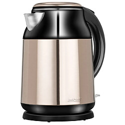 Bouilloire Électrique de 1,7 Litre, Acier Inoxydable sans BPA, Résistance Cachée, 2000, Noir/Argent, MPM, MCZ-91M