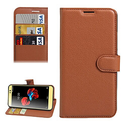 Wewoo Coque marron pour ZTE A910 Litchi Texture Horizontal Flip PU Housse en cuir avec support & Slots de cartes Portefeuille