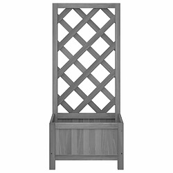 Acheter Maison Chic Jardinière,Bac à fleurs avec treillis - pot de fleur gris bois massif de sapin -GKD30786