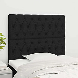 Maison Chic Lot de 2 Têtes de lit design pour chambre - Décoration de lit Noir 100x7x78/88 cm Tissu -MN16847