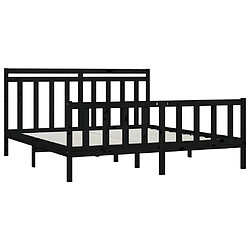 Avis vidaXL Cadre de lit sans matelas noir bois massif de pin 200x200 cm