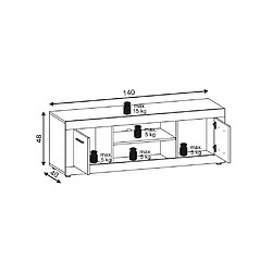 Avis Vivaldi Meuble TV Luna 2D Chene Sonoma/Blanc