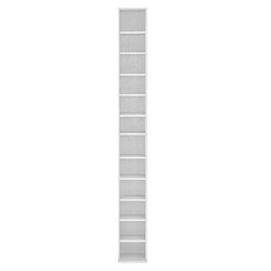 Helloshop26 Tour armoire étagère CD / DVD rangement stockage 175 cm MDF blanc 03_0004500