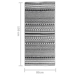 vidaXL Tapis d'extérieur Noir 80x150 cm PP pas cher